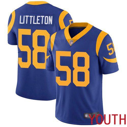 Los Angeles Rams Limited Royal Blue Youth Cory Littleton Alternate Jersey NFL Football 58 Vapor Untouchable